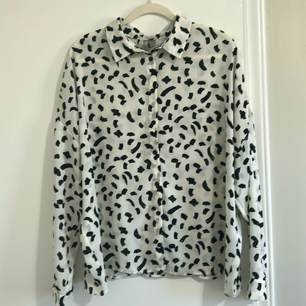 Batwing Blouse-Brush Stroke Print